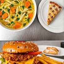 Supă de pui cu tăiței și burger crocant — meniul zilei Cluj